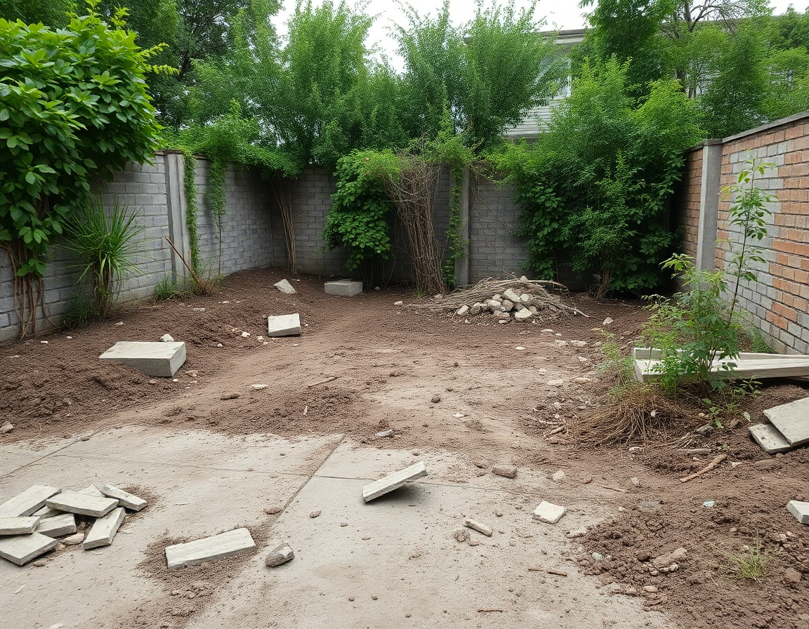 Curte neamenajată înainte de renovare