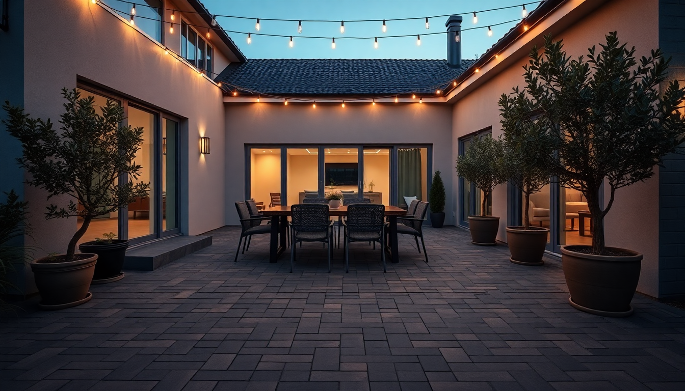 Terasa pavata cu mobilier exterior in Otopeni