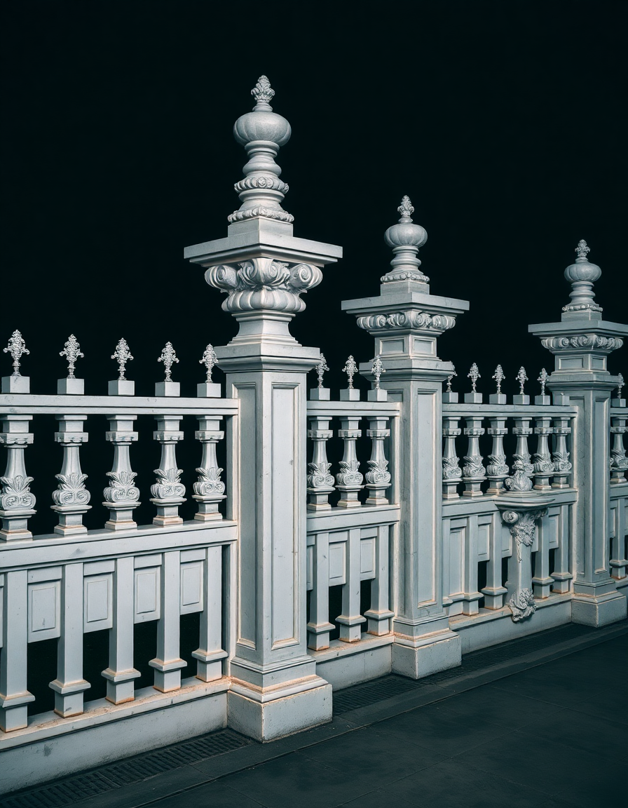 Gard prefabricat clasic ornamental cu coloane decorative